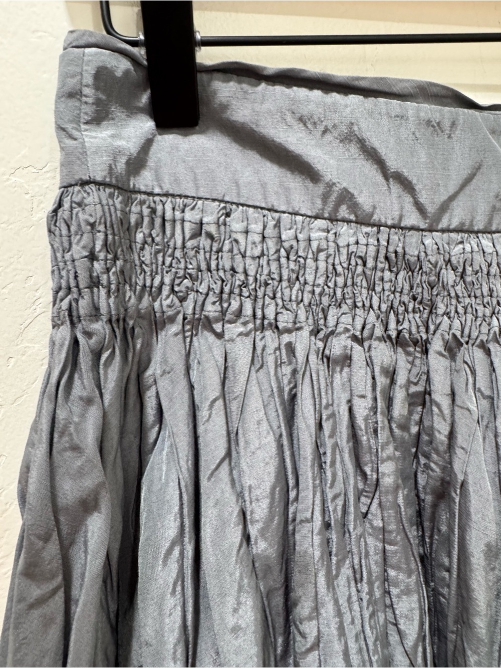 SEE BY CHLOÉ Gray Pleated Smocked Mini Skirt Metallic Women's US 6 - Picture 4 of 9